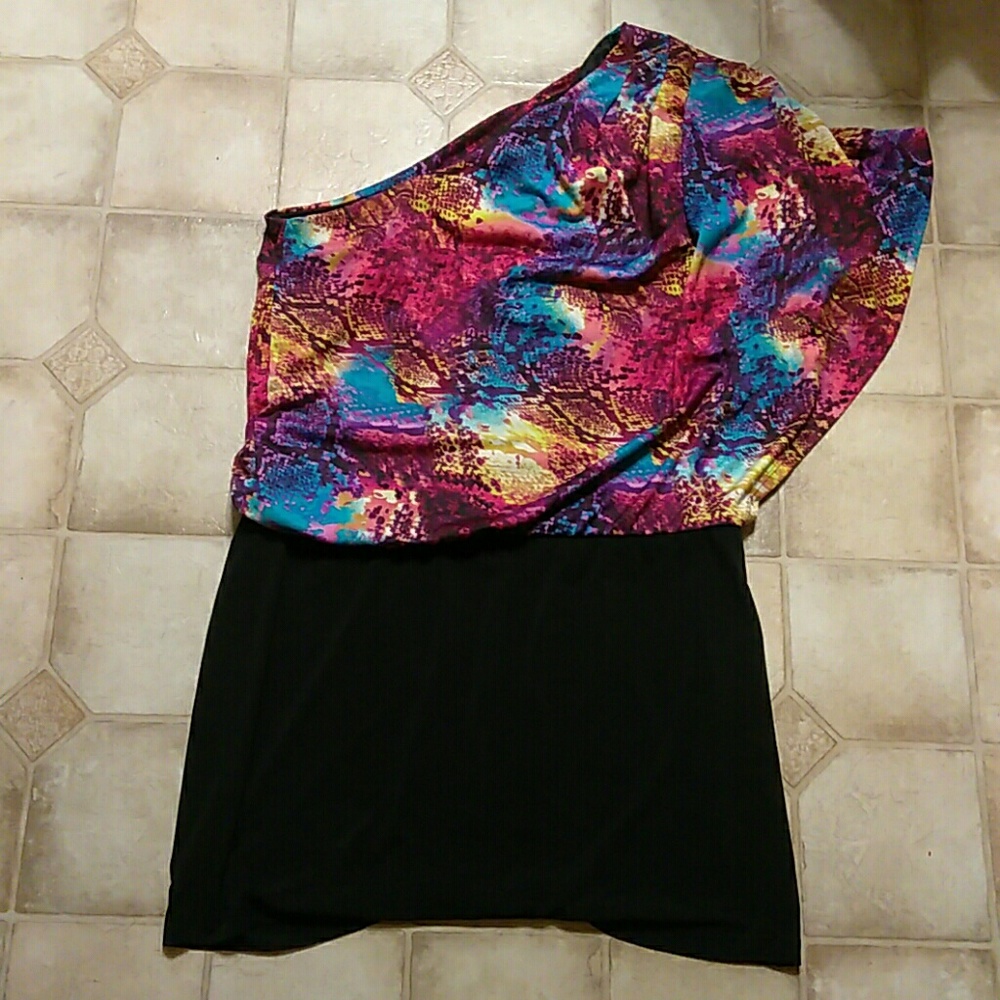 Never worn mini one shoulder dress